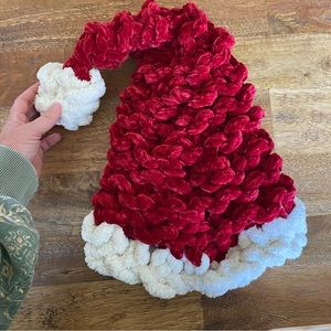 Hand made by me - chunky knit Santa hat